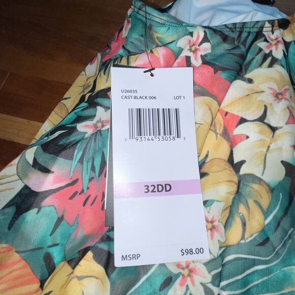 Coco Reef tropical print Bra Sized Tankini Swim Top 32DD - Picture 5 of 8